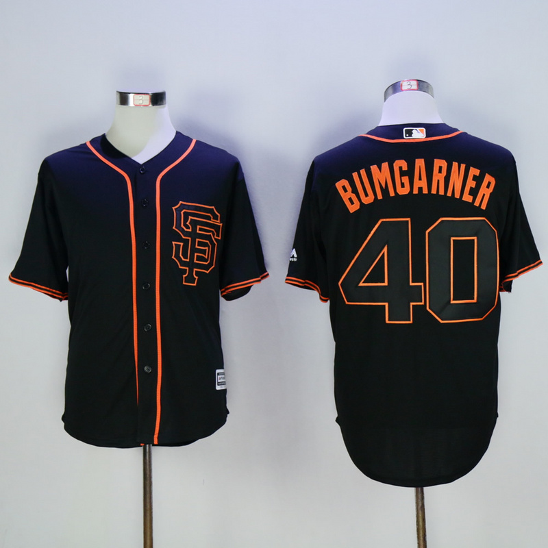 Men San Francisco Giants #40 Bumgarner Black SF MLB Jerseys